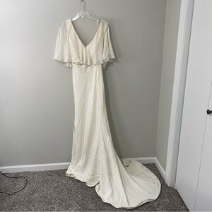 Dany Tabet‎ Kari Ivory Silk Crepe Wedding Dress Size 10